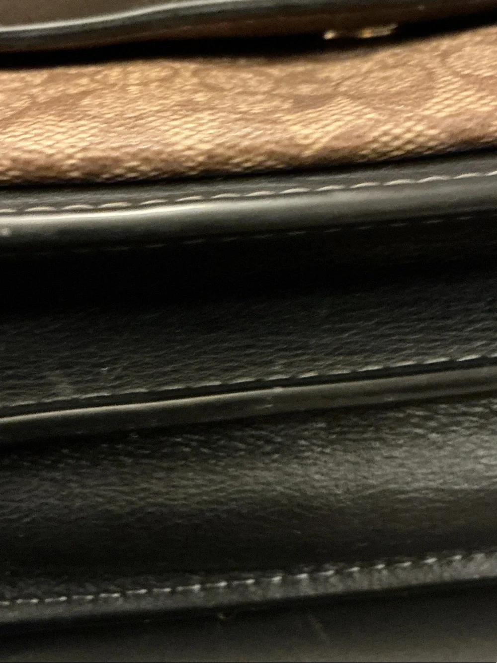 Coach KLARE Black Leather & Tan Signature Crossbody Bag